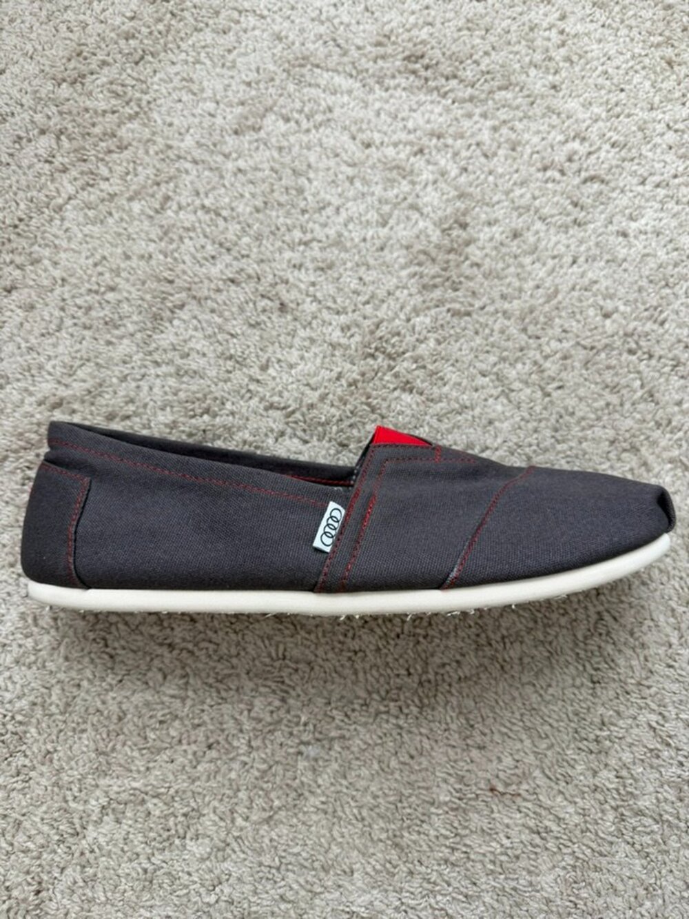 TOMS x Audi Classic Slip-On Shoes Men's 11.5 Charcoal Grey Canvas